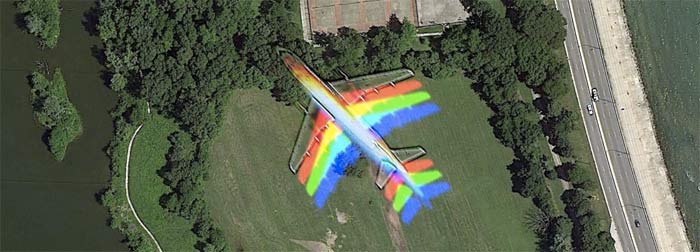 Rainbow Plane (Google Maps)